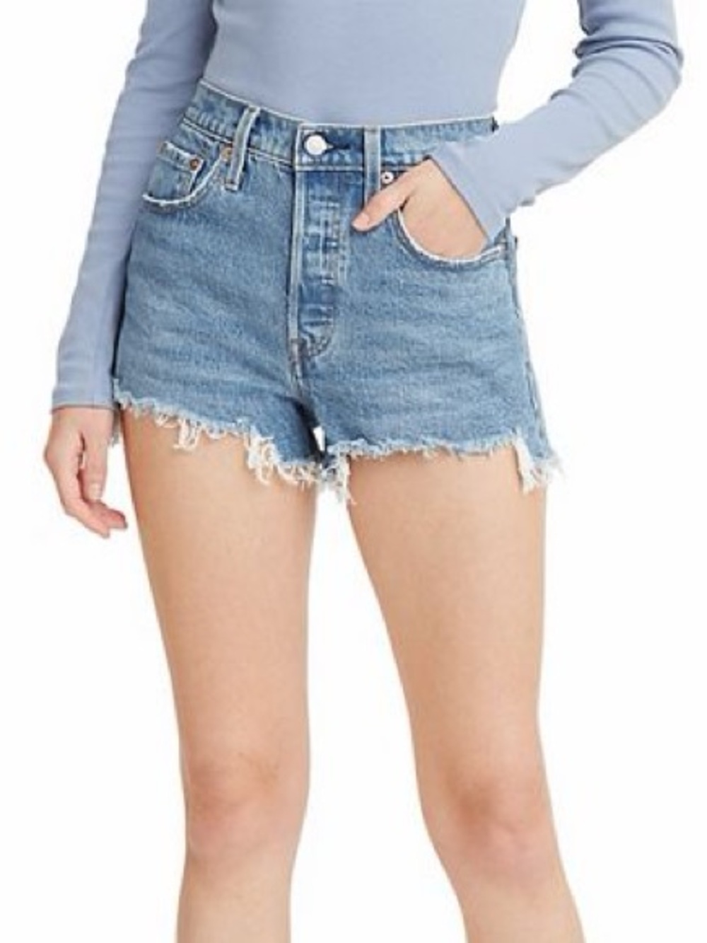 Levi’s High-Rise Light Blue Women’s Shorts - Blue